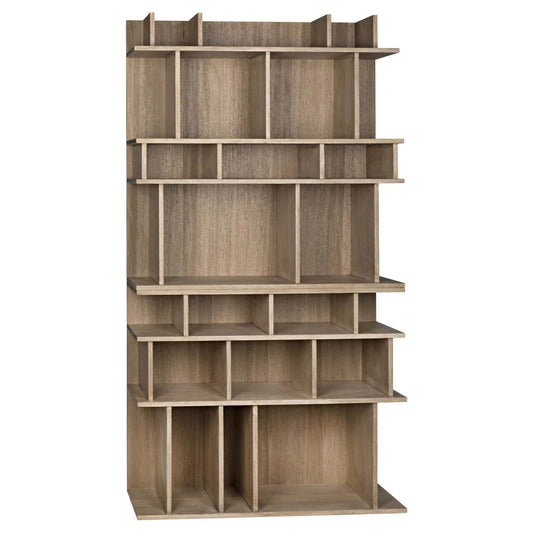 Noir Rashi Bookcase in Washed Walnut GBCS196WAW