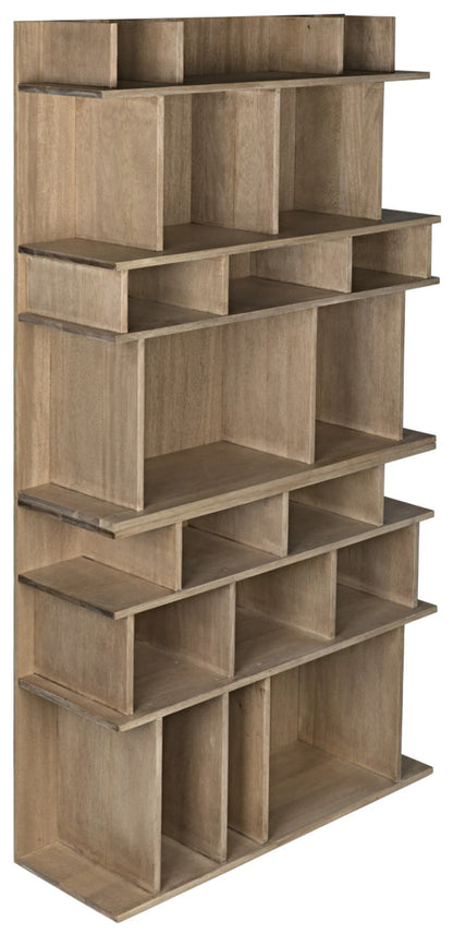 Noir Rashi Bookcase in Washed Walnut GBCS196WAW