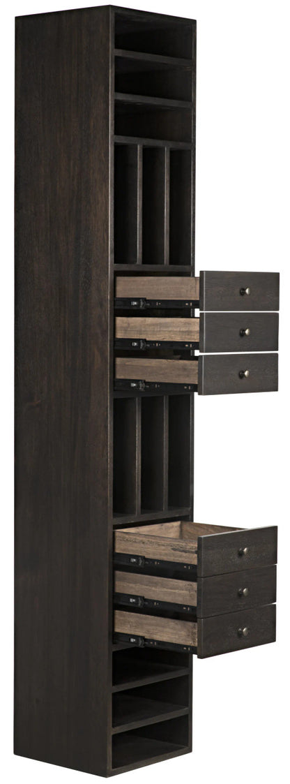 Noir Tubula Bookcase in Ebony Walnut GBCS208EB