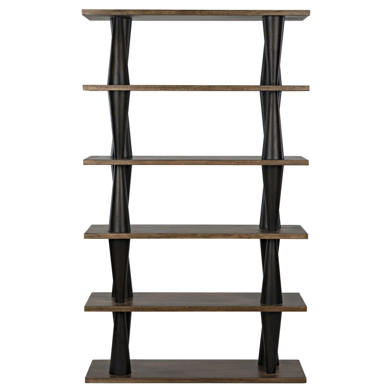 Noir Mood Bookcase in Ebony and Dark Walnut GBCS217DW