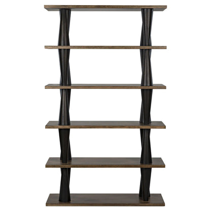 Noir Mood Bookcase in Ebony and Dark Walnut GBCS217DW