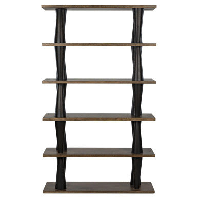 Noir Mood Bookcase in Ebony and Dark Walnut GBCS217DW