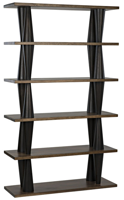 Noir Mood Bookcase in Ebony and Dark Walnut GBCS217DW