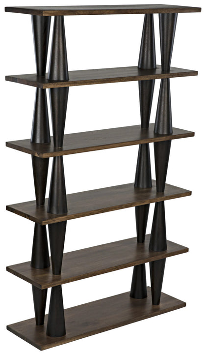 Noir Mood Bookcase in Ebony and Dark Walnut GBCS217DW