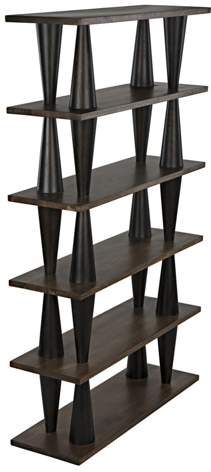 Noir Mood Bookcase in Ebony and Dark Walnut GBCS217DW