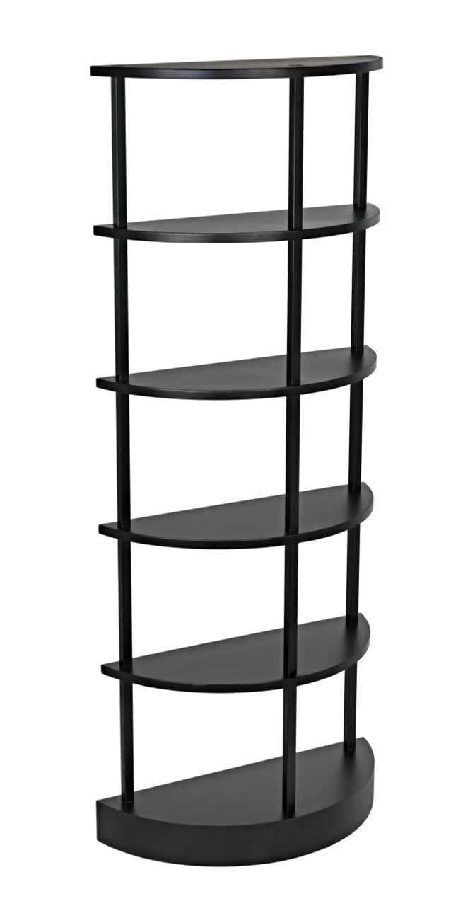 Noir Spago Bookcase in Matte Black GBCS234MTB