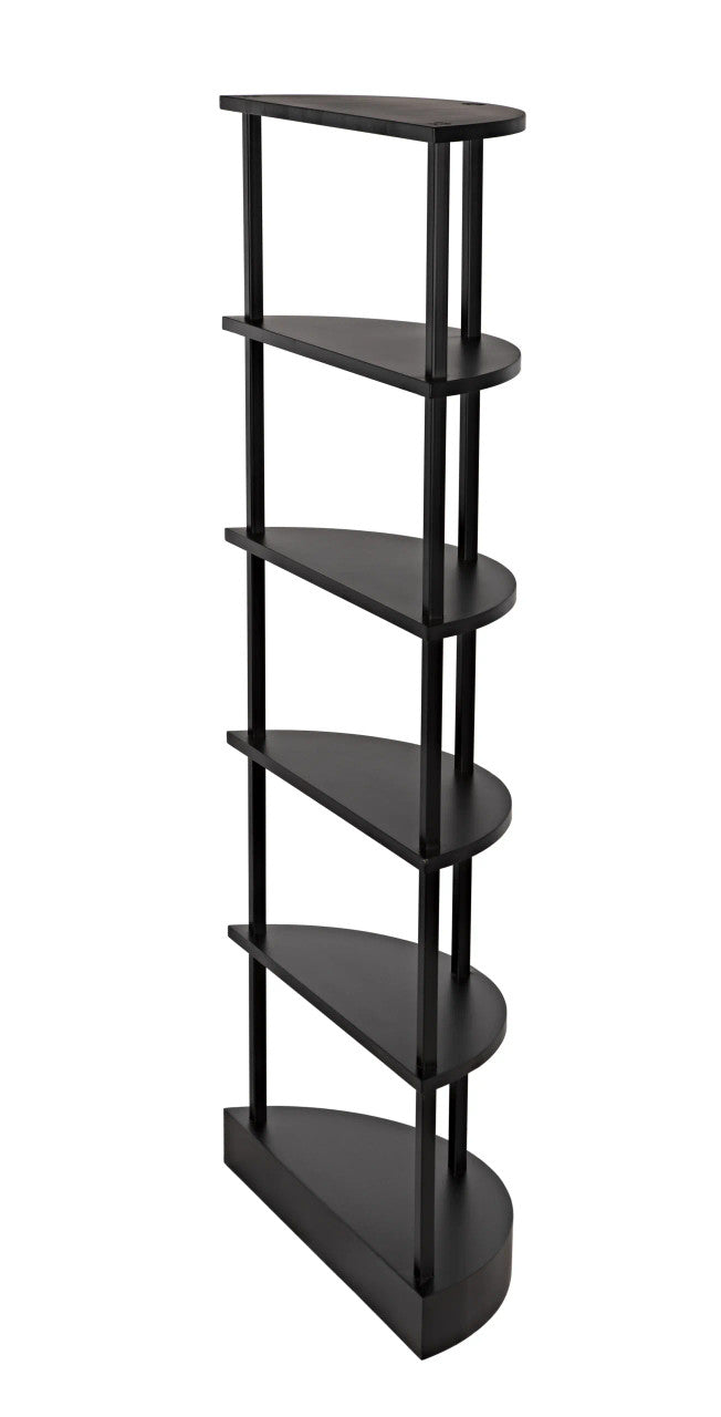 Noir Spago Bookcase in Matte Black GBCS234MTB