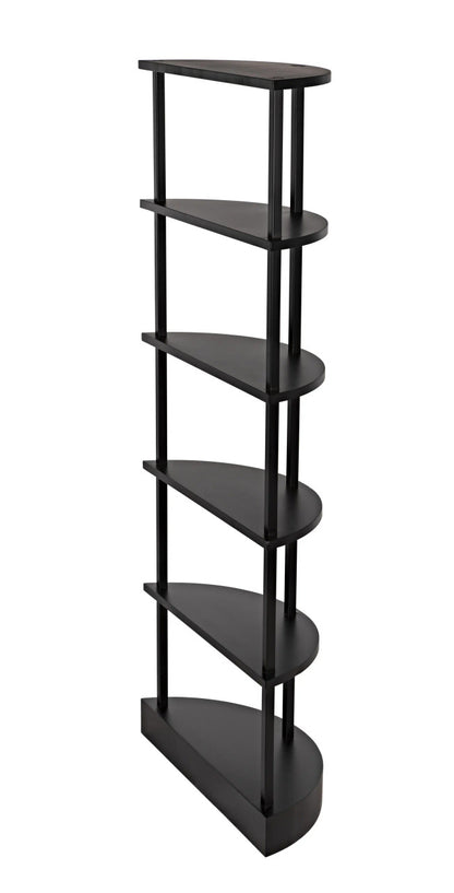 Noir Spago Bookcase in Matte Black GBCS234MTB