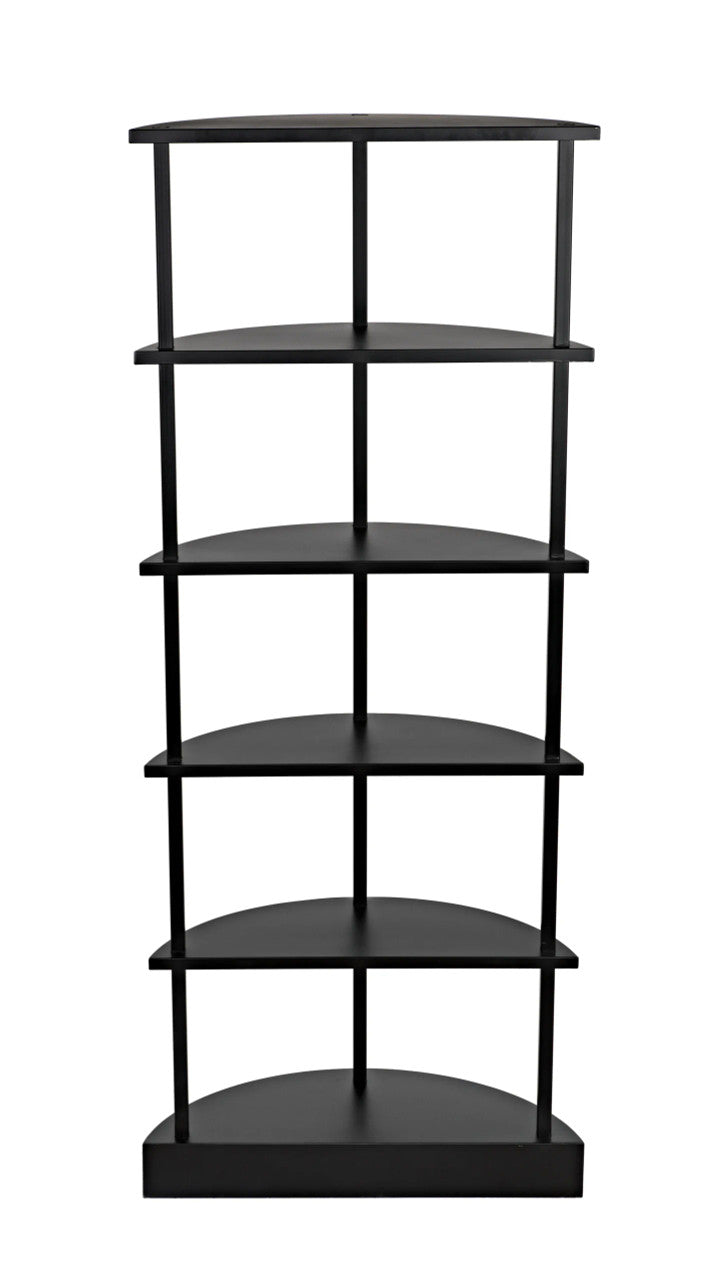 Noir Spago Bookcase in Matte Black GBCS234MTB