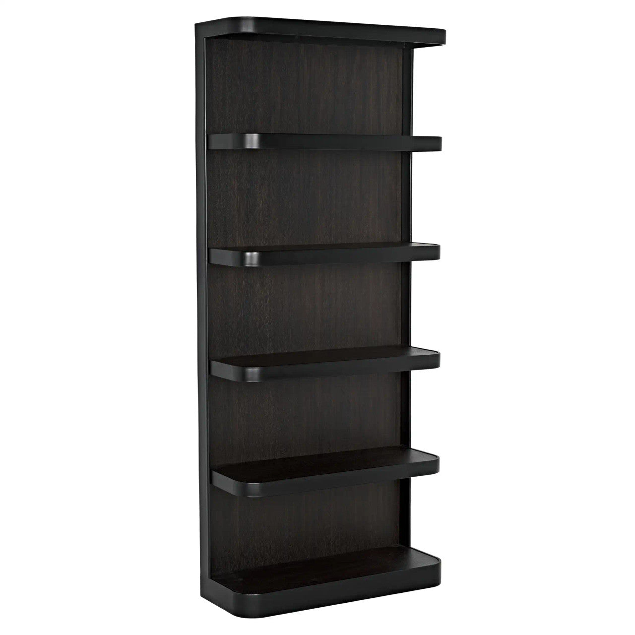 Noir Dido Bookcase in Matte Black and Ebony Walnut GBCS237MTB