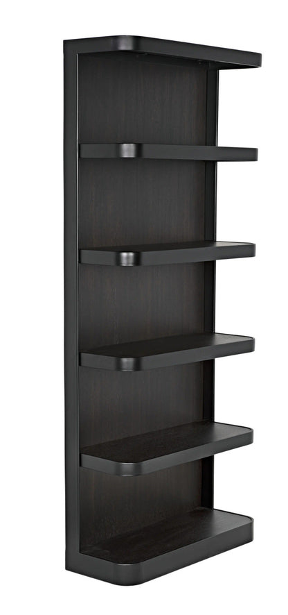 Noir Dido Bookcase in Matte Black and Ebony Walnut GBCS237MTB