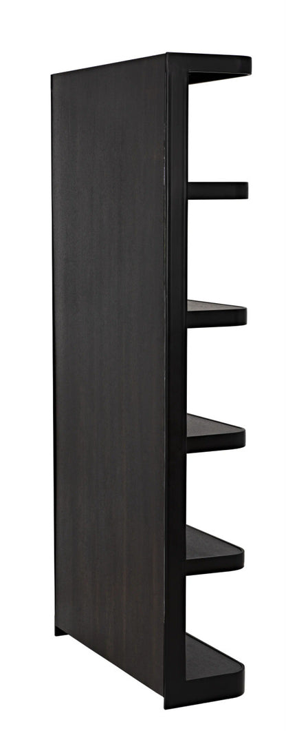 Noir Dido Bookcase in Matte Black and Ebony Walnut GBCS237MTB