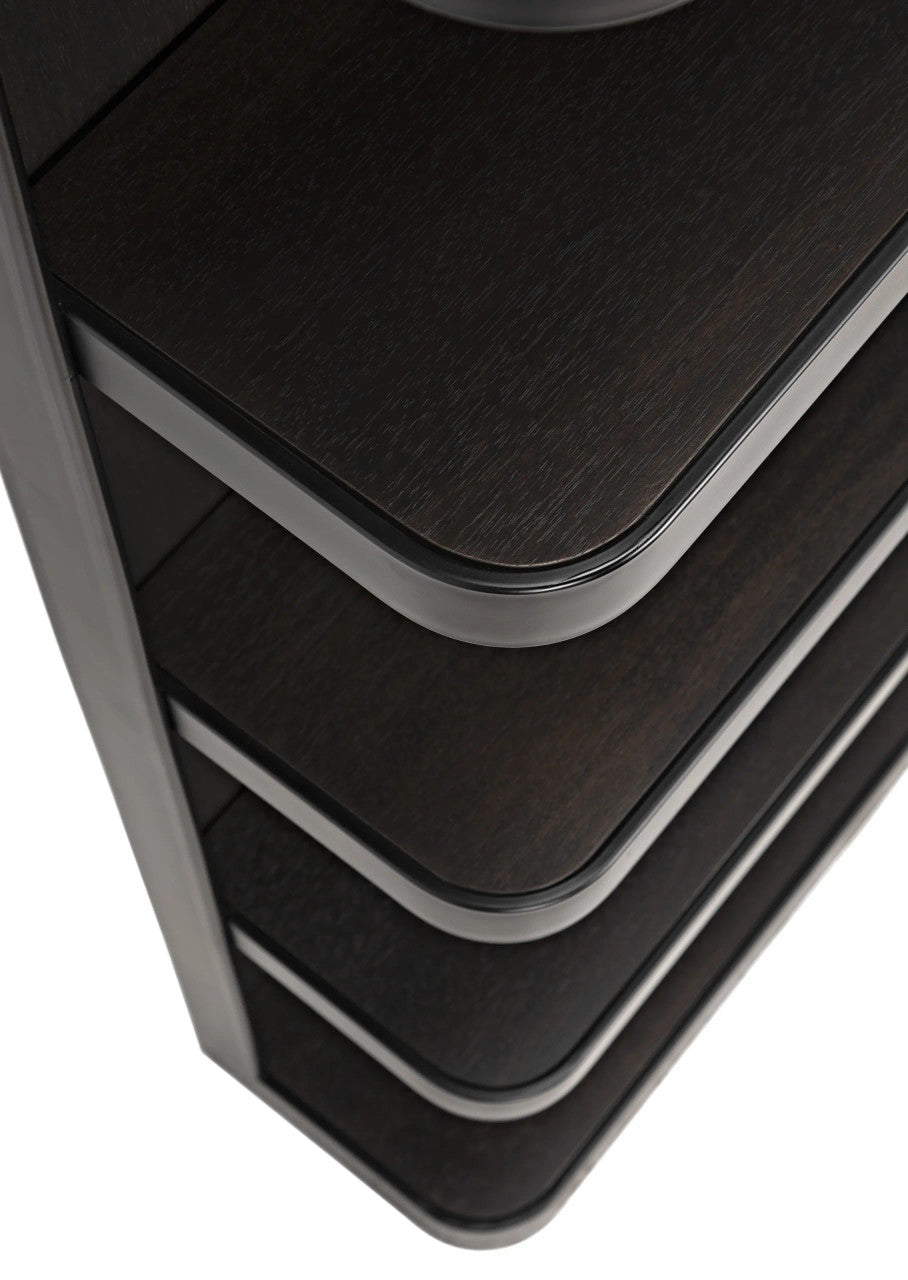 Noir Dido Bookcase in Matte Black and Ebony Walnut GBCS237MTB