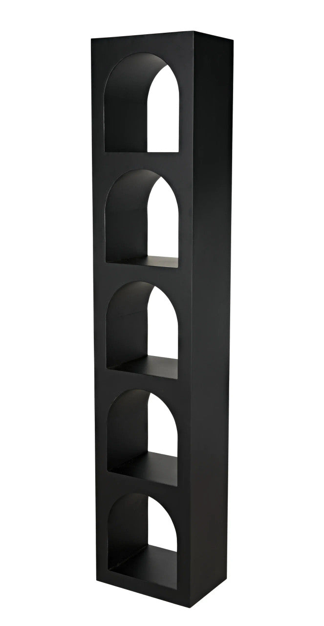 Noir Aqueduct Bookcase in Matte Black GBCS240MTB-C