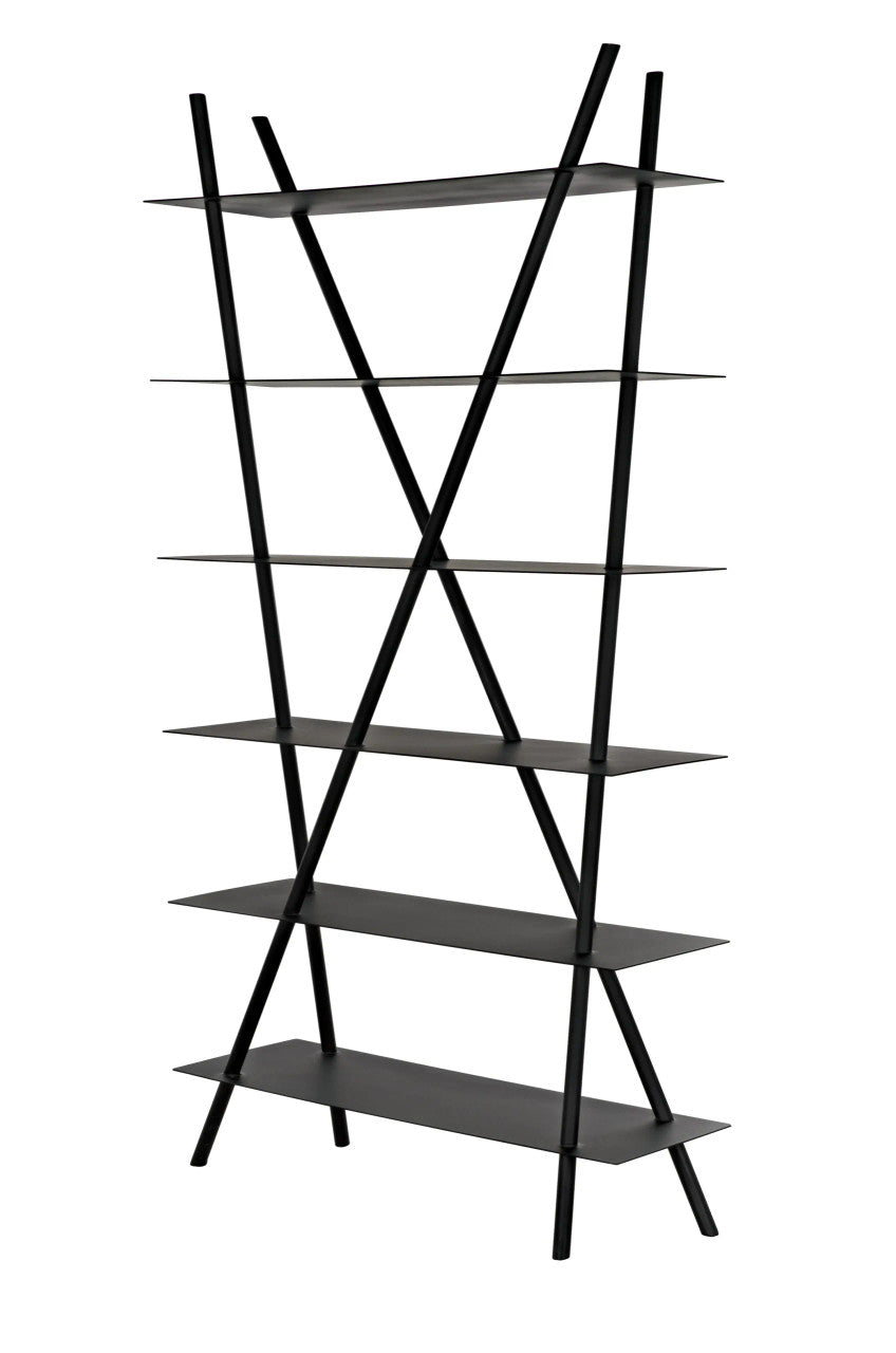 Noir Siddhartha Bookcase in Matte Black GBCS241MTB