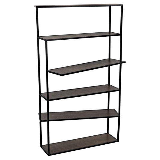 Noir Verso Bookcase in Dark Walnut with Matte Black GBCS244MTB