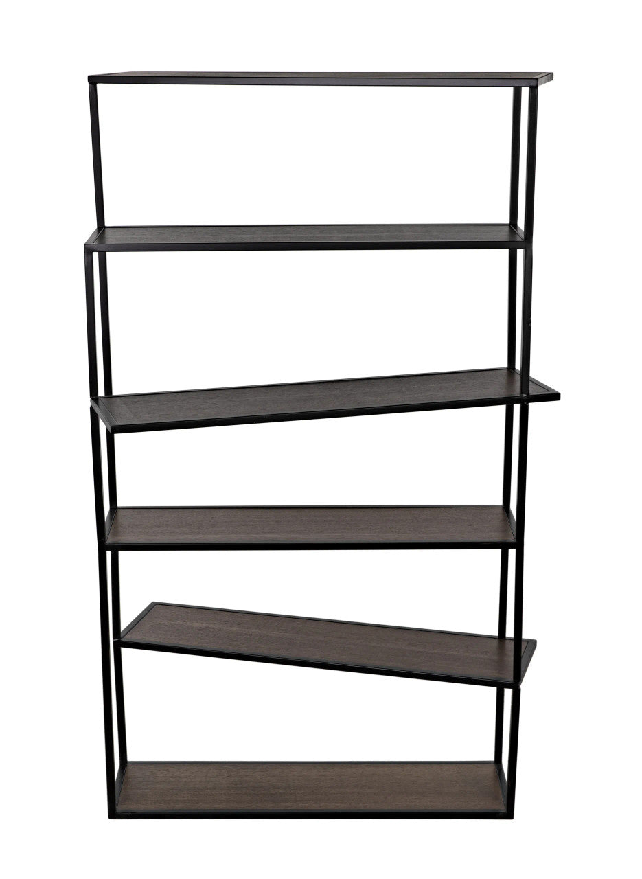 Noir Verso Bookcase in Dark Walnut with Matte Black GBCS244MTB