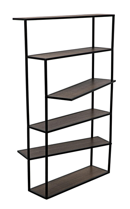 Noir Verso Bookcase in Dark Walnut with Matte Black GBCS244MTB