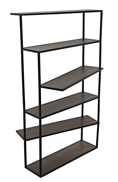 Noir Verso Bookcase in Dark Walnut with Matte Black GBCS244MTB