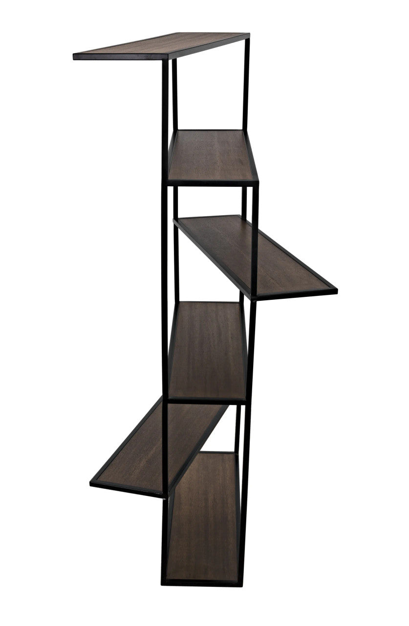 Noir Verso Bookcase in Dark Walnut with Matte Black GBCS244MTB