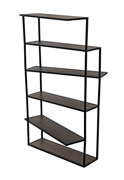 Noir Verso Bookcase in Dark Walnut with Matte Black GBCS244MTB