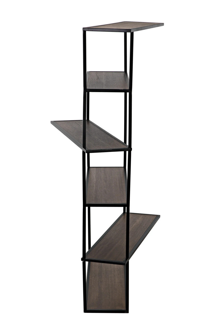 Noir Verso Bookcase in Dark Walnut with Matte Black GBCS244MTB