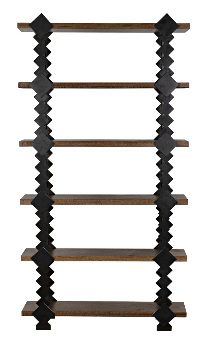 Noir Page Shelf in Dark Walnut and Black Metal GBCS249