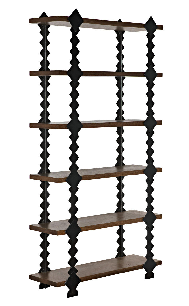 Noir Page Shelf in Dark Walnut and Black Metal GBCS249