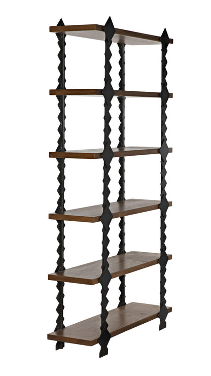 Noir Page Shelf in Dark Walnut and Black Metal GBCS249