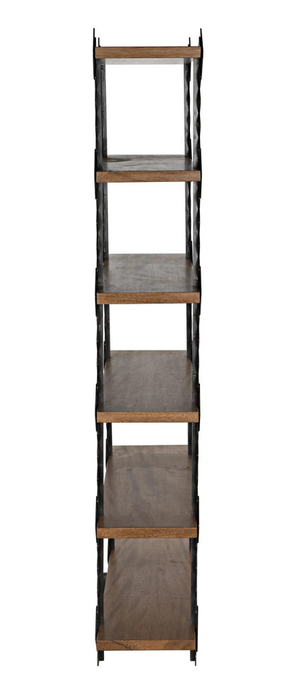 Noir Page Shelf in Dark Walnut and Black Metal GBCS249