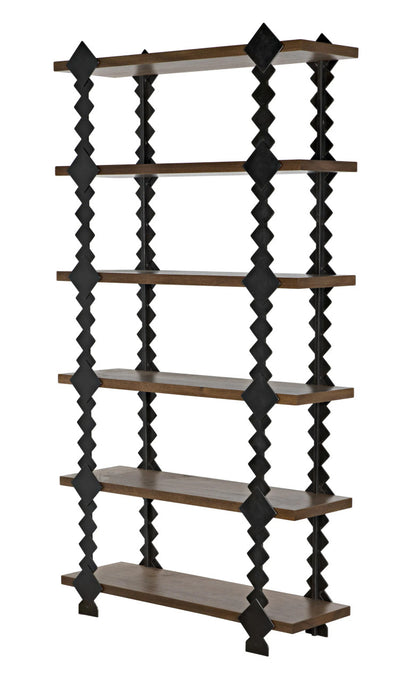 Noir Page Shelf in Dark Walnut and Black Metal GBCS249