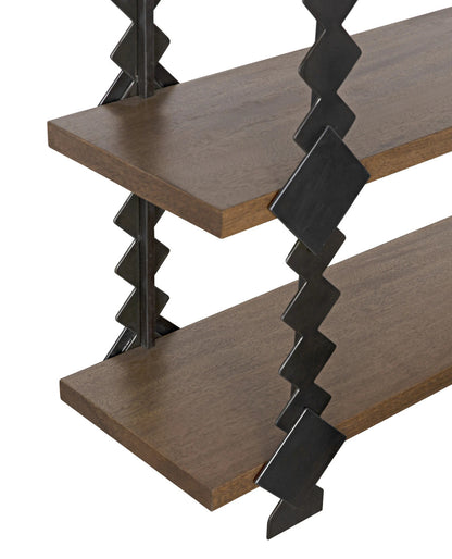 Noir Page Shelf in Dark Walnut and Black Metal GBCS249