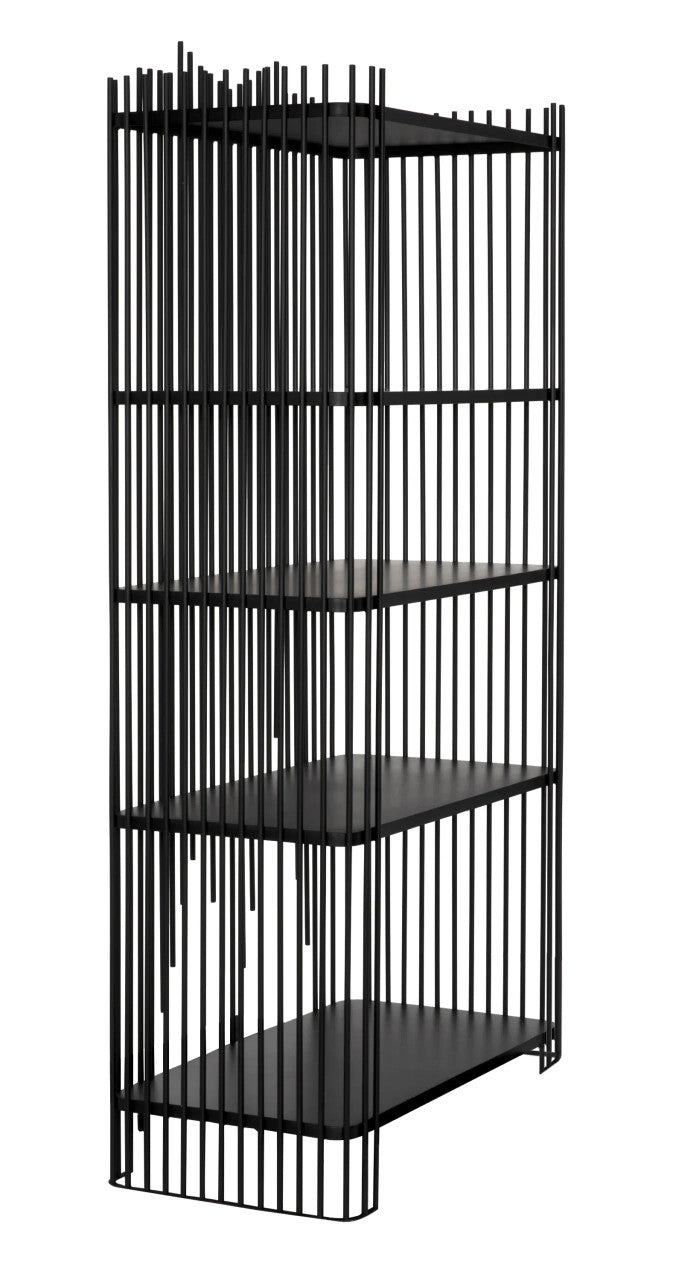 Noir Mila Bookcase in Matte Black GBCS253MTB