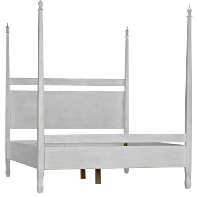 Noir Venice Bed in White Wash GBED107QWH