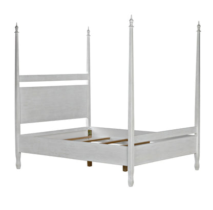 Noir Venice Bed in White Wash GBED107QWH