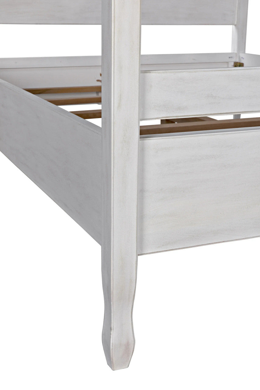 Noir Venice Bed in White Wash GBED107QWH