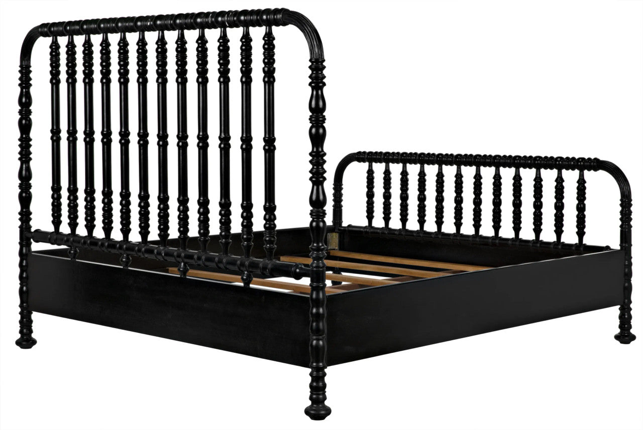 Noir Bachelor Bed in Hand Rubbed Black GBED112EKHB