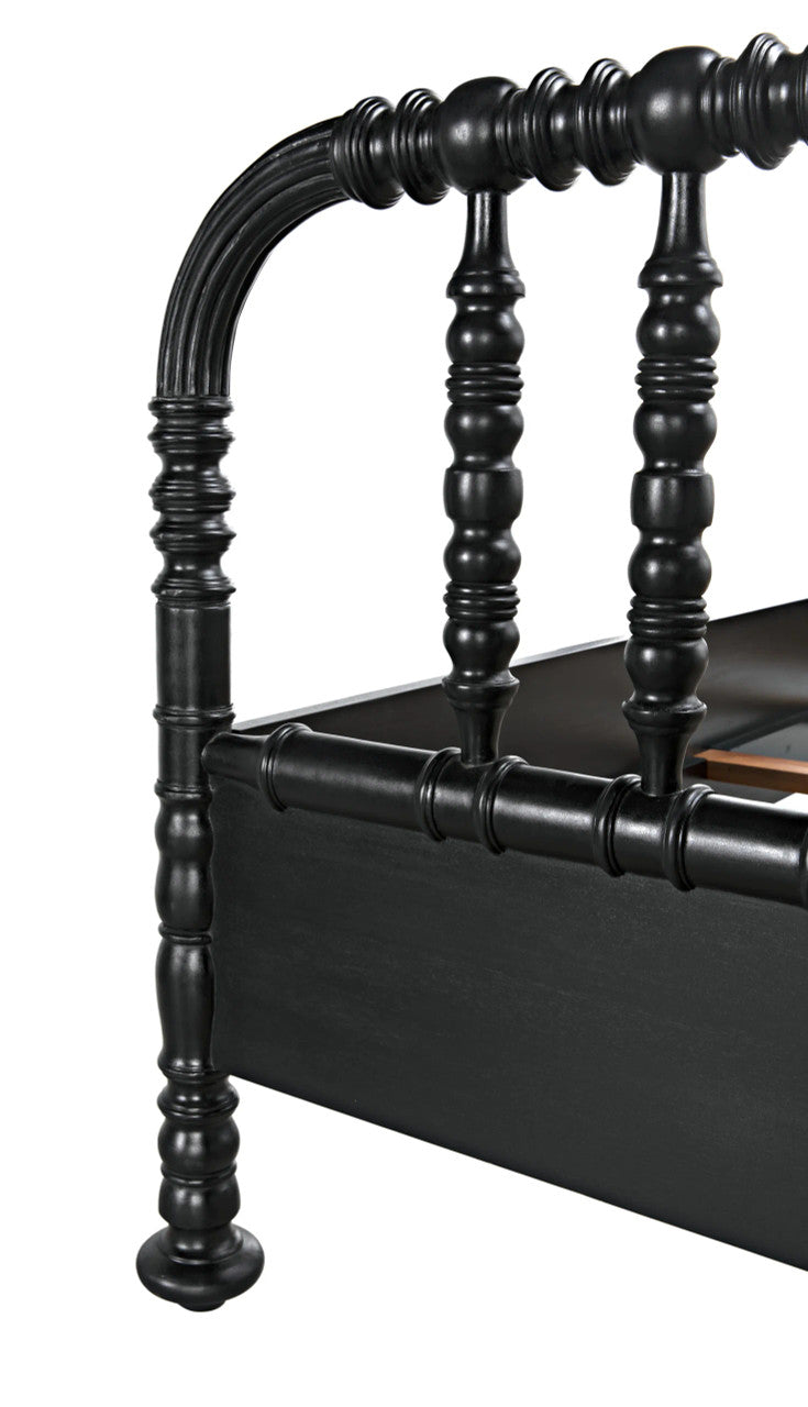 Noir Bachelor Bed in Hand Rubbed Black GBED112QHB