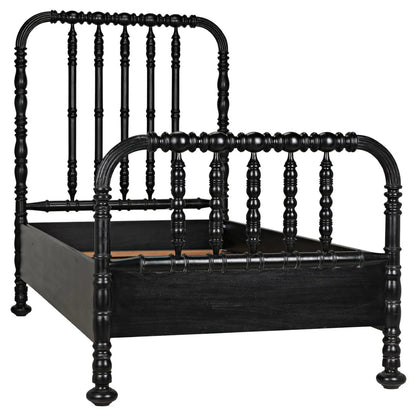 Noir Bachelor Bed in Hand Rubbed Black GBED112THB