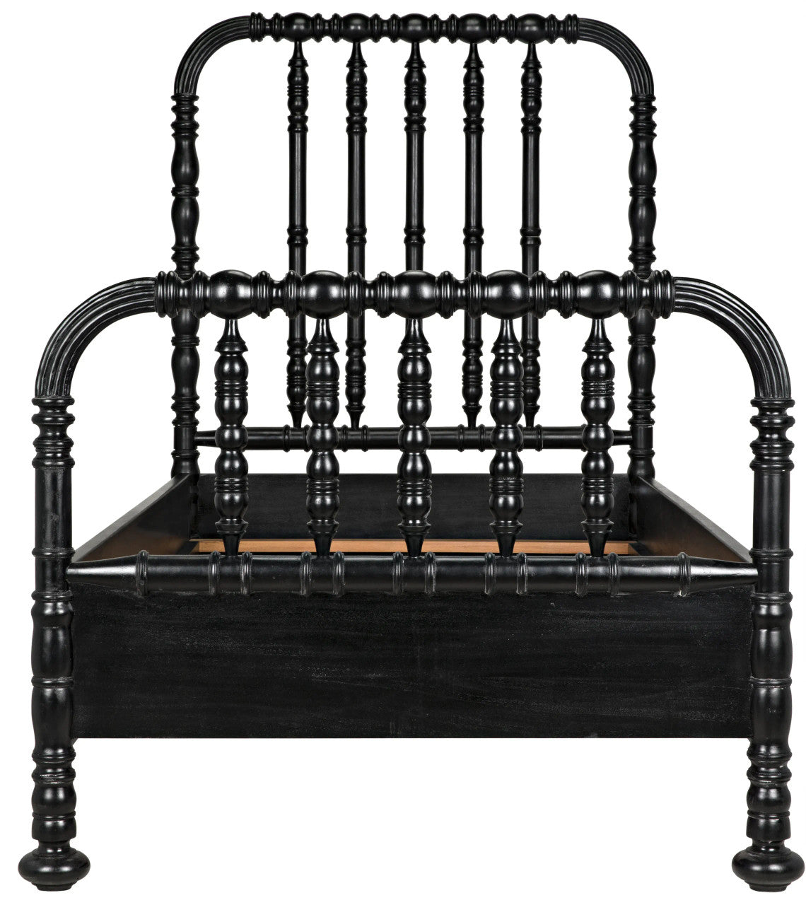 Noir Bachelor Bed in Hand Rubbed Black GBED112THB