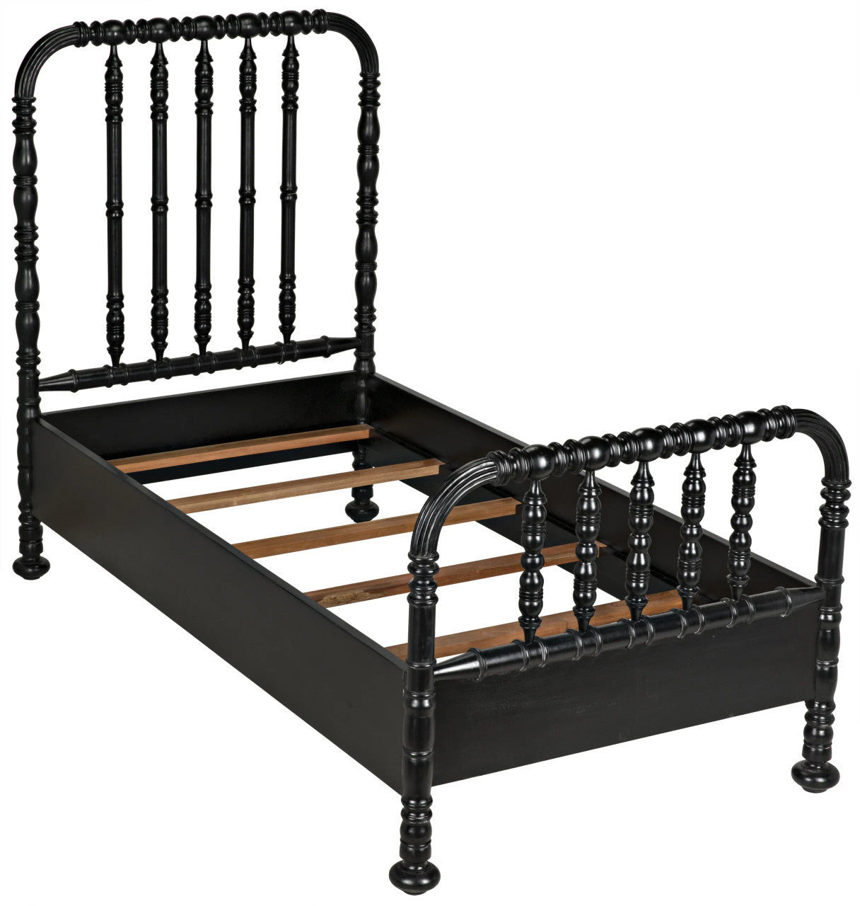 Noir Bachelor Bed in Hand Rubbed Black GBED112THB