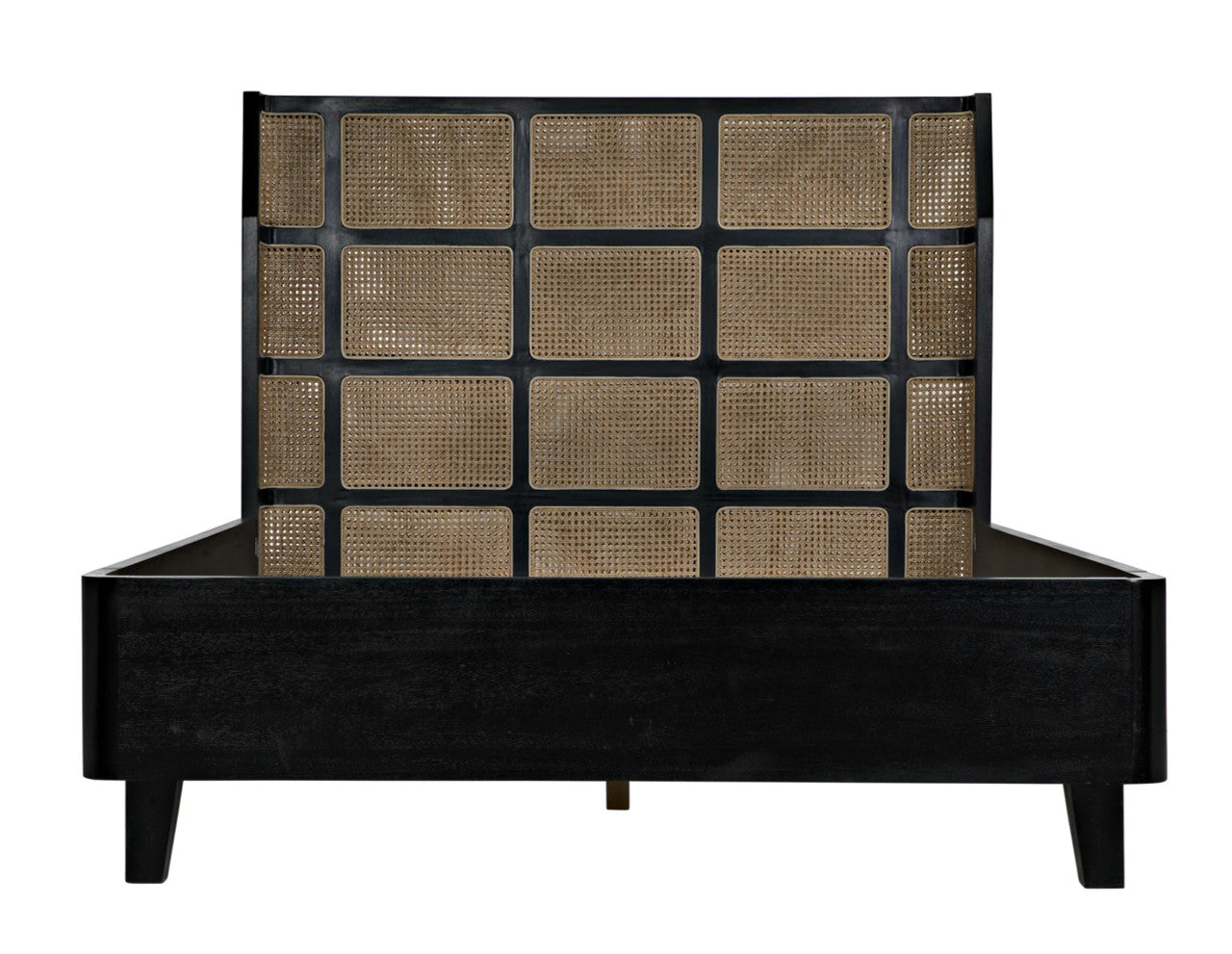 Noir Porto Bed A with Headboard and Frame in Hand Rubbed Black GBED133QHB-A