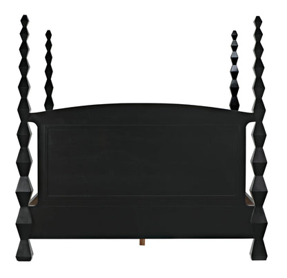 Noir Brancusi Bed in Hand Rubbed Black GBED135EKHB