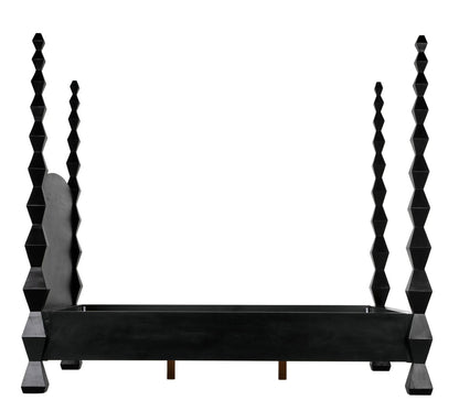 Noir Brancusi Bed in Hand Rubbed Black GBED135QHB