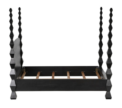 Noir Brancusi Bed in Hand Rubbed Black GBED135QHB