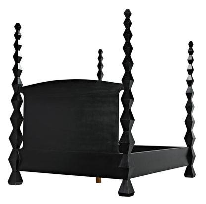 Noir Brancusi Bed in Hand Rubbed Black GBED135QHB