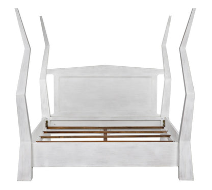 Noir Patras Bed in White Wash GBED138CKWH