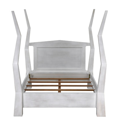 Noir Patras Bed in White Wash GBED138QWH