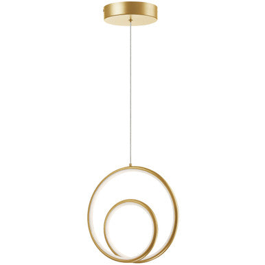 Dainolite 22W Pendant, Aged Brass w/ White Silicone Diffuser GBL-1222LEDP-AGB