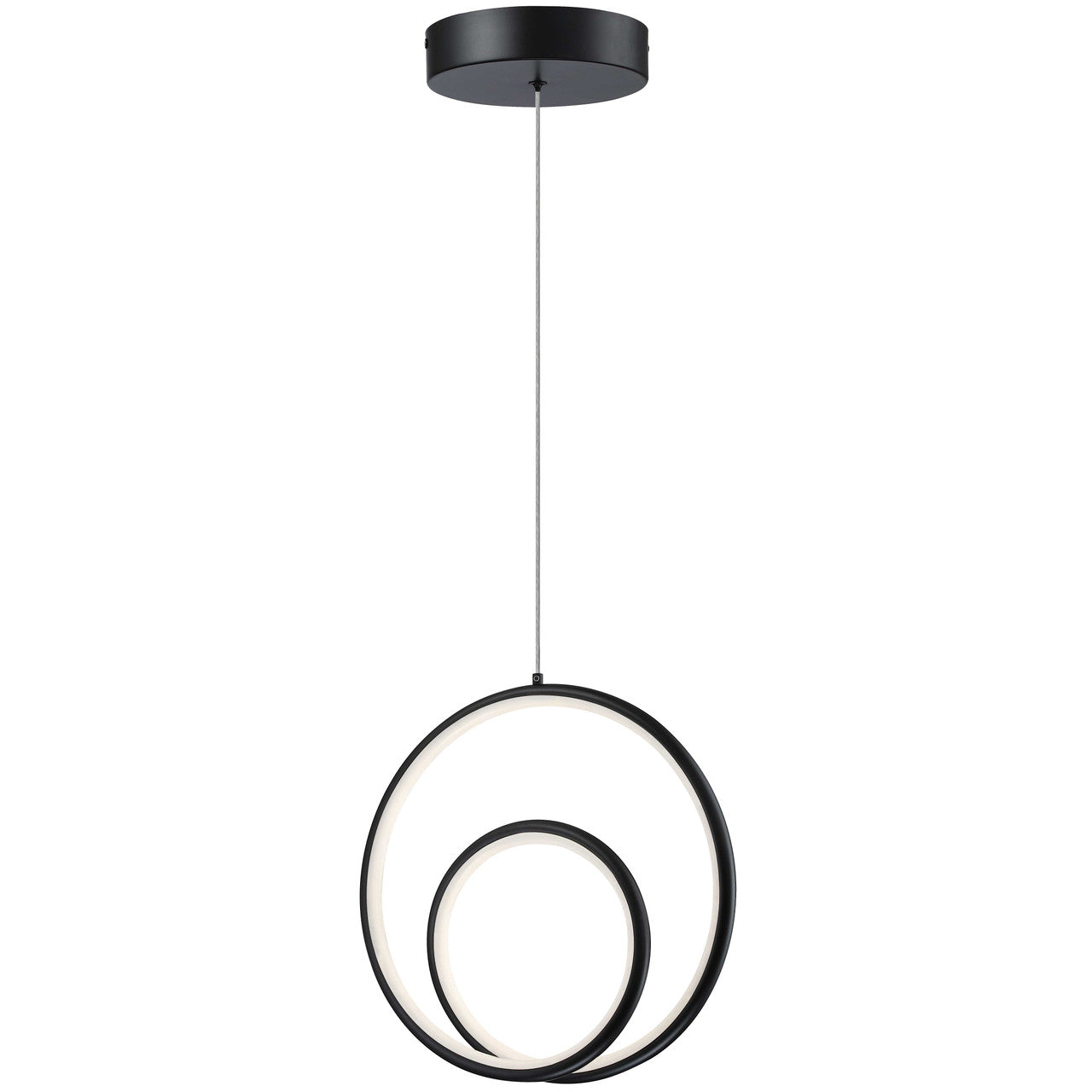 Dainolite 22W Pendant, Matte Black w/ White Silicone Diffuser GBL-1222LEDP-MB